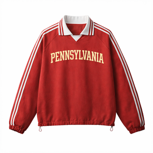 Pennsylvania College Varsity Sweatshirt in Red / Cream