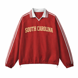 South Carolina College Varsity Sweatshirt in Red / Cream