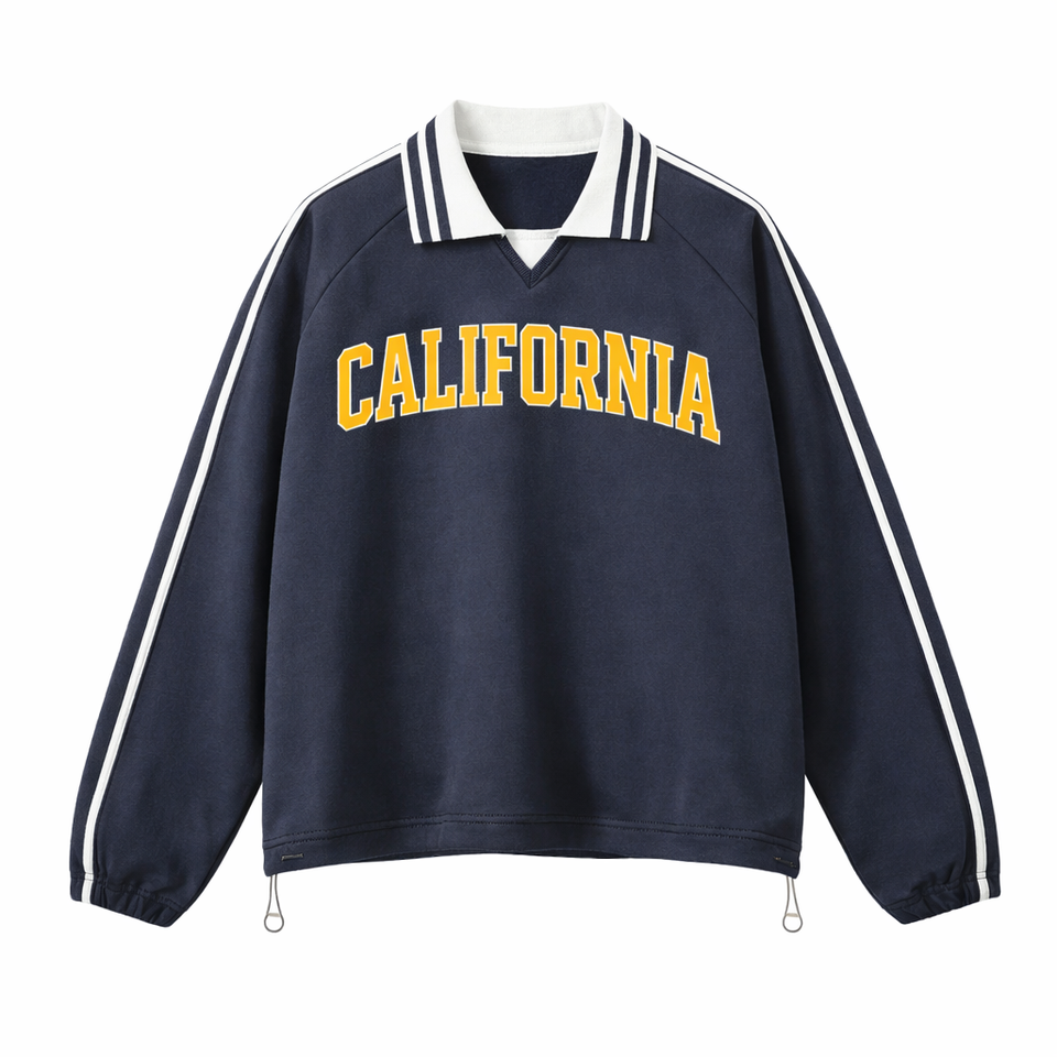 California College Varsity Sweatshirt in Royal Blue / Gold
