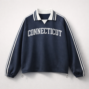 Connecticut College Varsity Sweatshirt in Royal Blue / White