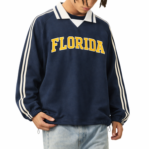 Florida College Varsity Sweatshirt in Royal Blue / Yellow — lifestyle 2
