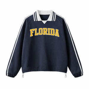 Florida College Varsity Sweatshirt in Royal Blue / Yellow