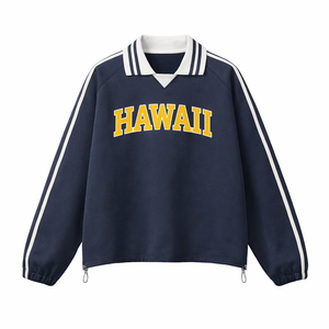 Hawaii College Varsity Sweatshirt in Royal Blue / Yellow