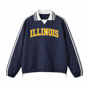 Illinois College Varsity Sweatshirt in Royal Blue / Gold