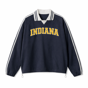 Indiana College Varsity Sweatshirt in Royal Blue / Gold