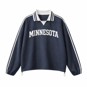 Minnesota College Varsity Sweatshirt in Royal Blue / White