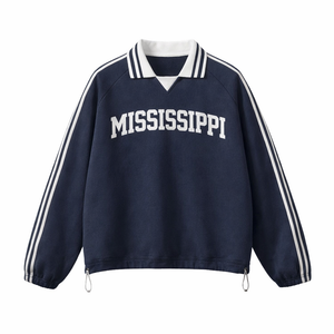 Mississippi College Varsity Sweatshirt in Royal Blue / White