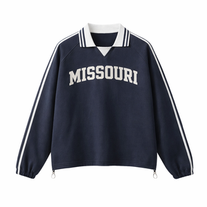 Missouri College Varsity Sweatshirt in Royal Blue / White
