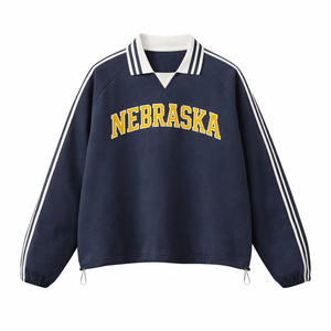 Nebraska College Varsity Sweatshirt in Royal Blue / Gold