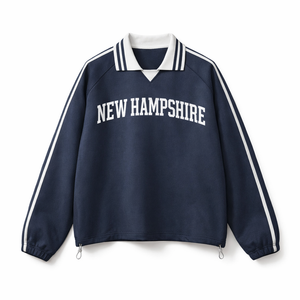 New Hampshire College Varsity Sweatshirt in Royal Blue / White