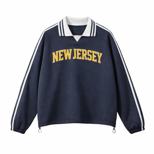 New Jersey College Varsity Sweatshirt in Royal Blue / Yellow