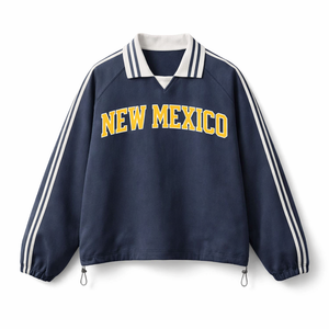 New Mexico College Varsity Sweatshirt in Royal Blue / Yellow