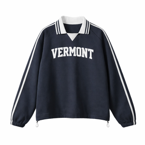 Vermont College Varsity Sweatshirt in Royal Blue / White