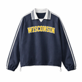Wisconsin College Varsity Sweatshirt in Royal Blue / Gold