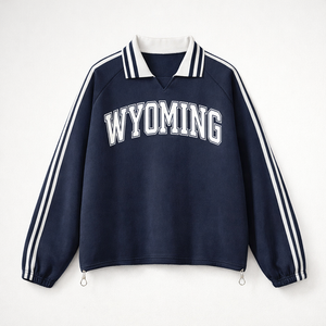 Wyoming College Varsity Sweatshirt in Royal Blue / White