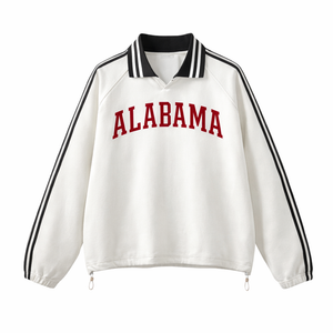 Alabama College Varsity Sweatshirt in White / Black