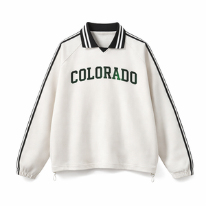 Colorado College Varsity Sweatshirt in White / Forest Green