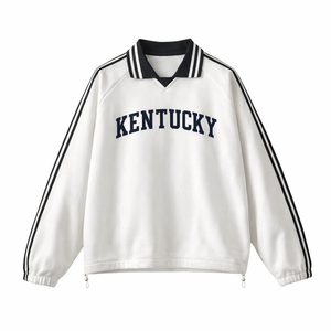 Kentucky College Varsity Sweatshirt in White / Navy