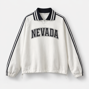 Nevada College Varsity Sweatshirt in White / Black