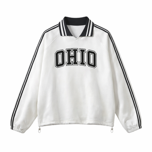 Ohio College Varsity Sweatshirt in White / Black