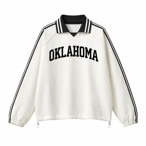 Oklahoma College Varsity Sweatshirt in White / Black