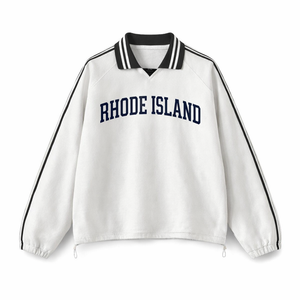 Rhode Island College Varsity Sweatshirt in White / Navy