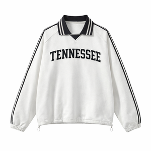 Tennessee College Varsity Sweatshirt in White / Navy