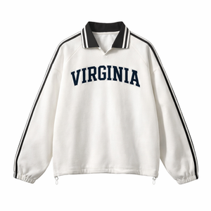 Virginia College Varsity Sweatshirt in White / Navy