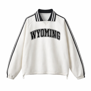 Wyoming College Varsity Sweatshirt in White / Black