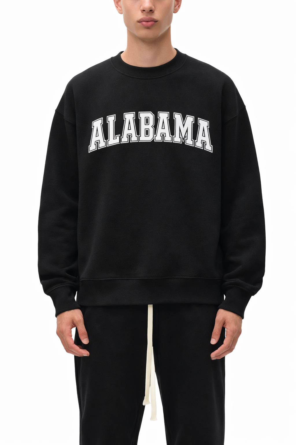 Alabama Crewneck Sweatshirt in Black / White — lifestyle 1