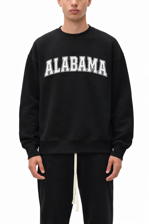 Alabama Crewneck Sweatshirt in Black / White — lifestyle 1