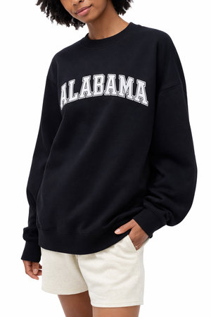 Alabama Crewneck Sweatshirt in Black / White — lifestyle 2