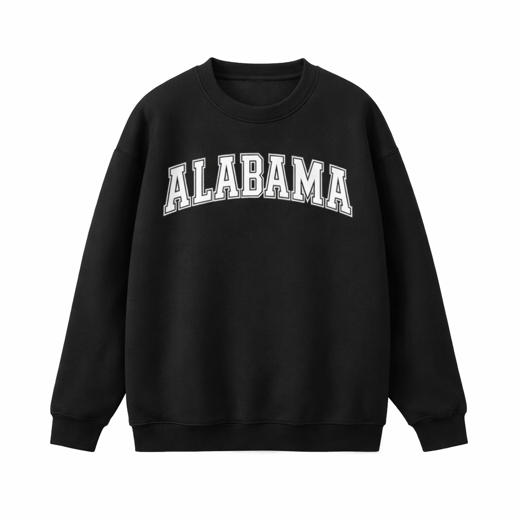 Alabama Crewneck Sweatshirt in Black / White