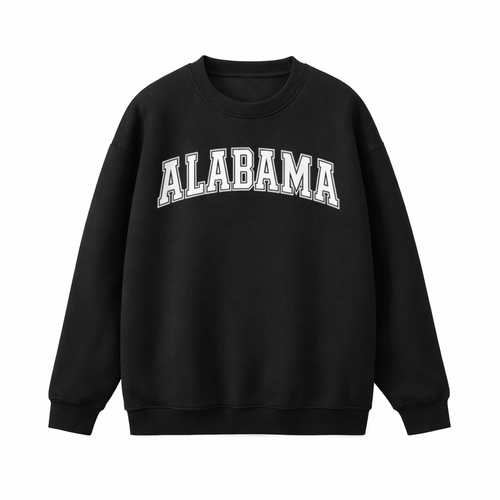 Alabama Crewneck Sweatshirt in Black / White