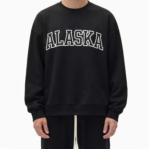 Alaska Crewneck Sweatshirt in Black / White — lifestyle 1