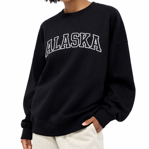 Alaska Crewneck Sweatshirt in Black / White — lifestyle 2