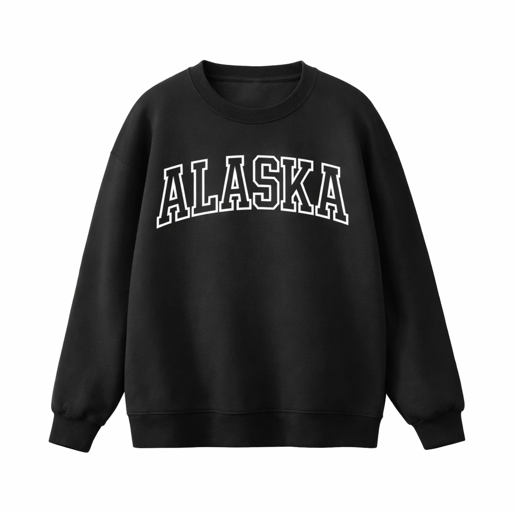 Alaska Crewneck Sweatshirt in Black / White