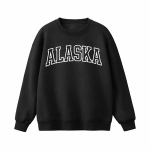 Alaska Crewneck Sweatshirt in Black / White