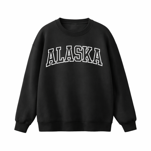 Alaska Crewneck Sweatshirt in Black / White