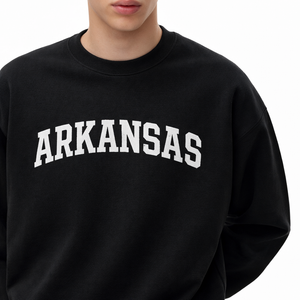 Arkansas Crewneck Sweatshirt in Black / White — lifestyle 1