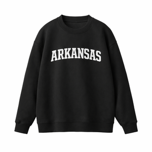 Arkansas Crewneck Sweatshirt in Black / White