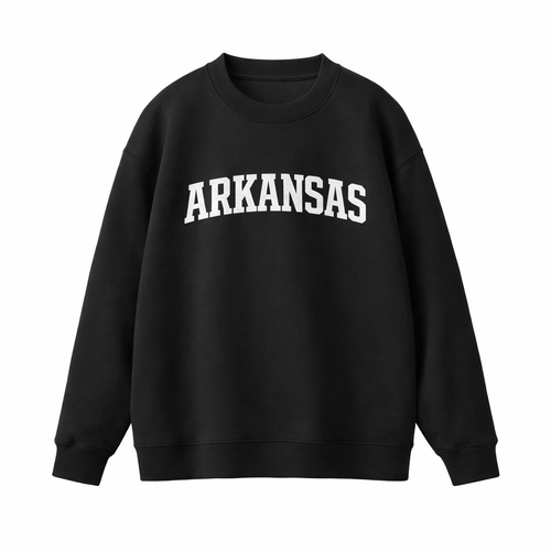 Arkansas Crewneck Sweatshirt in Black / White