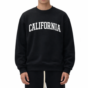 California Crewneck Sweatshirt in Black / White — lifestyle 1