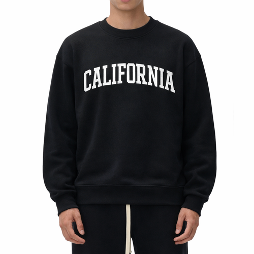 California Crewneck Sweatshirt in Black / White — lifestyle 1