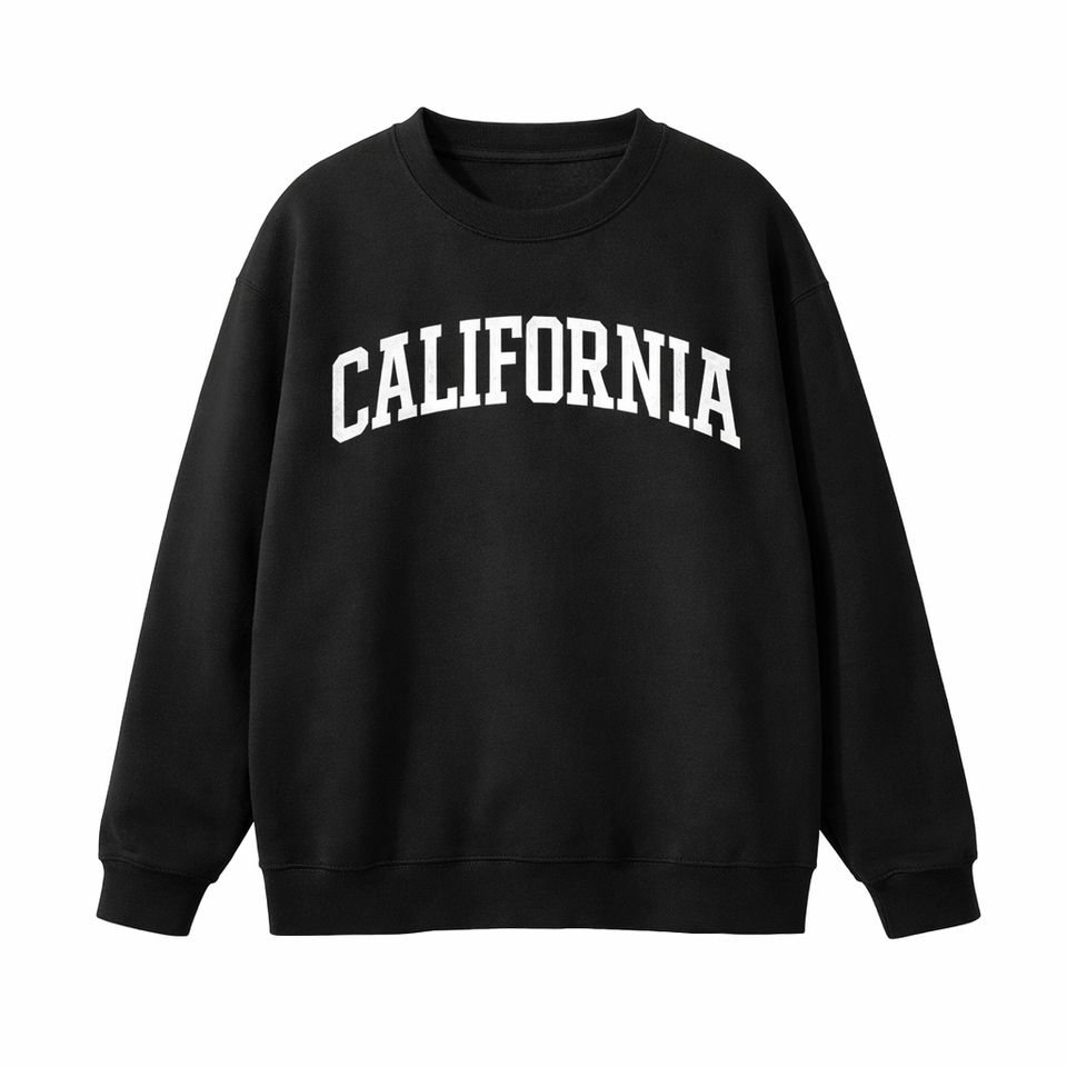 California Crewneck Sweatshirt in Black / White