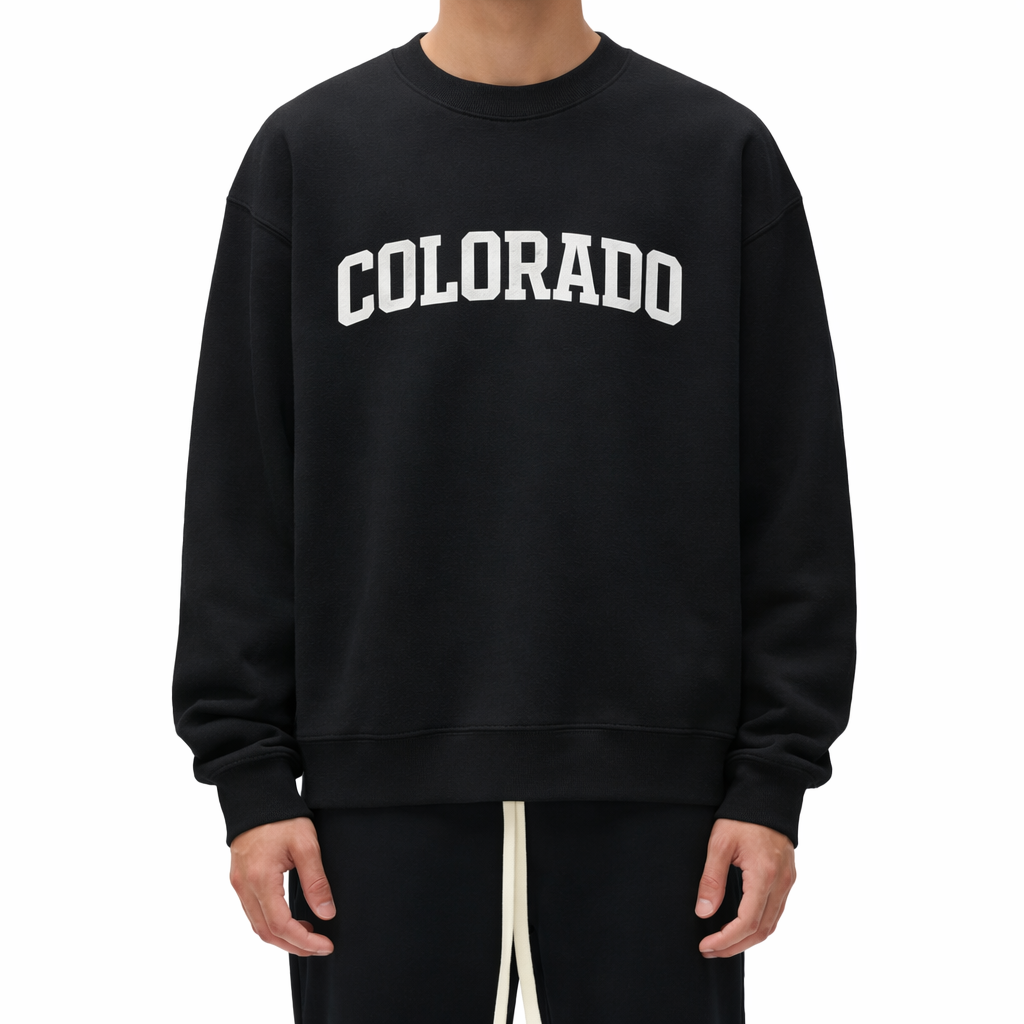 Colorado Crewneck Sweatshirt in Black / White — lifestyle 1