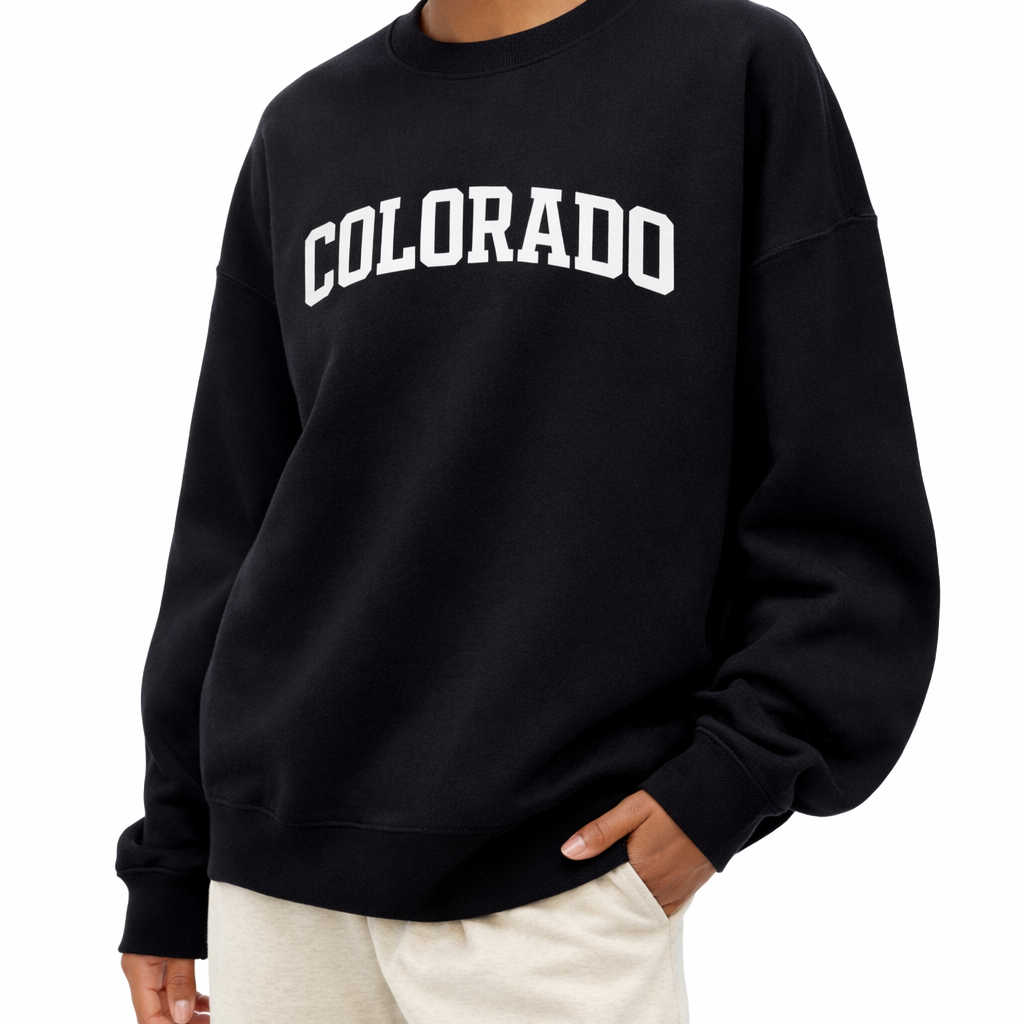 Colorado Crewneck Sweatshirt in Black / White — lifestyle 2
