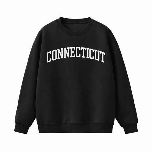 Connecticut Crewneck Sweatshirt in Black / White