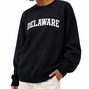 Delaware Crewneck Sweatshirt in Black / White — lifestyle 2