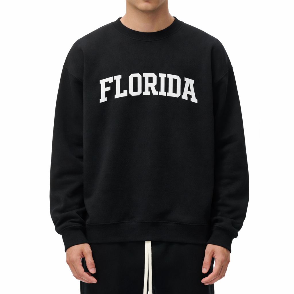 Florida Crewneck Sweatshirt in Black / White — lifestyle 1